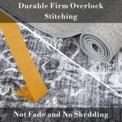 Washable Vintage Floral Living Room Rugs, Distressed Print Non Slip Bedroom Carpet, Retro Accent Dining Room Kitchen Rugs -The Range Shop GUEST a15d9c90 2e12 44b5 81a6 9291a6abb0b2