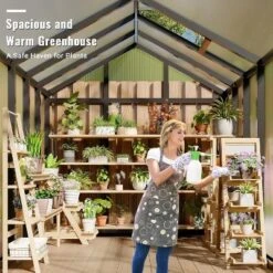 6x8x6.5 FT Greenhouses For Outdoors, Aluminum Green House With Polycarbonate Roof, Sliding Door, Adjustable Vent For Garden, Backyard, Patio, Black 9 6x8x6.5 FT Greenhouses For Outdoors, Aluminum Green House With Polycarbonate Roof, Sliding Door, Adjustable Vent For Garden, Backyard, Patio, Black -The Range Shop GUEST a18013f5 eef6 4874 b0c5 150ca723eee1