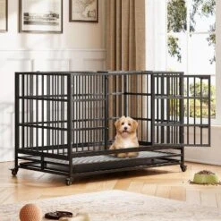 Heavy Duty Indestructible Dog Crate Steel Escape Proof, Indoor Dog House High Anxiety Cage, Kennel With Wheels, Removable Tray -The Range Shop GUEST a21d8ced 281b 46c3 a3ef ab5955ade743