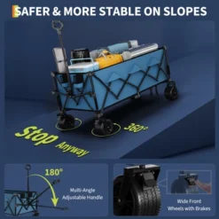 Heavy Duty Utility Beach Wagon Cart - Collapsible Wagon Beach With All Terrain Wheels, Extra Long WagonCart, Foldable With Cup Holders For Sand -The Range Shop GUEST a23ef839 60ea 4508 afaf 84e148c6b9a2