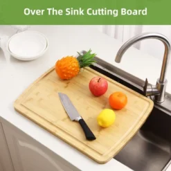 Large Bamboo Cutting Board, Chopping Board With Deep Juice Grooves, Wooden Over Sink Stove Top -The Range Shop GUEST a2af22dc 6d89 4059 9cf7 de4345ab5d6d
