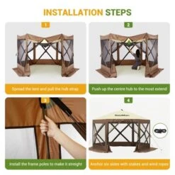 Instant Pop Up Gazebo 10x10ft With 6 Mesh Walls - Portable Canopy Tent For Camping, Backyard & Parties | Includes Carry Bag & Stakes -The Range Shop GUEST a37cfc44 3b58 4212 8a24 8e3dd5d06d54