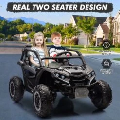 2 Seater Ride On UTV, Kids Electric Ride On Car, 24V Powered Riding Toy UTV, Off-Road UTV Toy With Remote Control, LED Lights, Music For Toddlers 3+ -The Range Shop GUEST a43e973a 6d5f 4d8c 8b8a c7a00cb05842