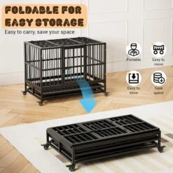 Heavy Duty Indestructible Dog Crate Steel Escape Proof, Indoor Dog House High Anxiety Cage, Kennel With Wheels, Removable Tray -The Range Shop GUEST a46a6807 2cda 483f bcb5 1e0fdec8d01e