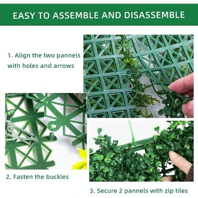 Artificial Grass Wall Panels,20"x 20" Artificial Plant Wall Panels Fake Greenery Leaf Hedge For Outdoor,Indoor 3 Artificial Grass Wall Panels,20"x 20" Artificial Plant Wall Panels Fake Greenery Leaf Hedge For Outdoor,Indoor - Image 3
