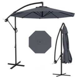 10FT Cantilever Umbrella With Cross Base - 2-6 People, Outdoor Offset Design With Crank Lift, Fade-Resistant Canopy For Deck Pool Garden Backyard -The Range Shop GUEST a5b00ad6 802b 4301 813f 58228a0c935a