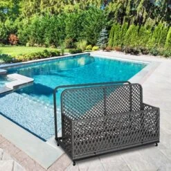 Outdoor PE Rattan Poolside Float Storage Box With Rolling Wheels, Durable Patio & Beach Organizer For Floaties, Gray -The Range Shop GUEST a62986f1 e112 45b4 b766 f1533fa54ee8