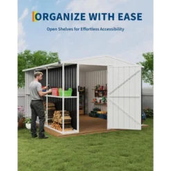 Weatherproof Garden Tool Shed,Outdoor Storage Shed With Shelf, Lockable Doors & Open Shelves For Lawn Equipment, Patio Furniture, 8×10 FT 9 Weatherproof Garden Tool Shed,Outdoor Storage Shed With Shelf, Lockable Doors & Open Shelves For Lawn Equipment, Patio Furniture, 8×10 FT -The Range Shop GUEST a7bee0ed 91ed 49c2 9cac a28d23957a9c