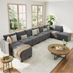 Modular Sofa Sectional Sleeper Couch With 2 Ottomans, 9 Seat Convertible U Shaped Modular Couch With Storage, Oversized Sofa Sleeper -The Range Shop GUEST a8f31eb5 8a11 41d9 a478 6edfb0cf94fb