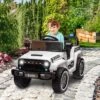 12V Kids Ride On Truck Car, Electric Vehicles With Remote Control, Spring Suspension, Lights, Music, Battery Powered Ride On Toy For Boys Girls