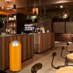 65L/17 Gallon Heavy Duty Stainless Steel Tall Commercial Trash Can, Push Lid Kitchen Waste Bin, For Home Office Restaurant -The Range Shop GUEST a93338a1 db52 40b2 b5e5 6c617dba2eb7