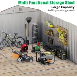 10X10 FT Outdoor Storage Shed, Galvanized Steel Storage Shed, Steel Sliding Doors, Weather Resistant, Garden Tool Shed With Lockable Door -The Range Shop GUEST aa43ba26 5616 43ad a1a3 fcd8b4a6c8e8