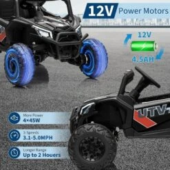 12V Kids UTV Ride-On Truck W/ Remote, 4WD/2WD Switch, Spring Suspension, EVA Tires, Bluetooth & LED Lights For Ages 3-8 -The Range Shop GUEST aaf8f022 0ddd 4008 9cb2 6d0efcebac9e
