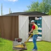 Large Metal Storage Sheds,8X 8 FT Outdoor Storage Shed, With Reinforced Sloping And Lock,Waterproof，for Backyard, Garden Patio Lawn
