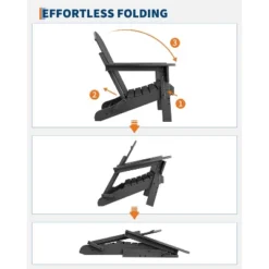 Folding Adirondack Chairs With Ergonomic Extended Backrest, Weather-Resistant HDPE Fire Pit Chairs, Outdoor Lounger For Patio, Garden & Lawn -The Range Shop GUEST abb250bc bbbe 4d69 a7f8 29161f399c50