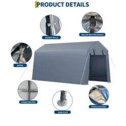 10x15FT Outdoor Storage Shed, Portable Carport With Roll-up Zipper Door And Windows, Heavy Duty Motorcycle Shed Garage Tent For Bike Firewood Tools -The Range Shop GUEST acbf690e e560 4b63 bd19 4bc67525f7bd