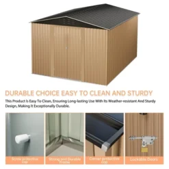 Outdoor Metal Storage Shed， Large Weatherproof Garden Shed For Tools，with Lockable Doors And Sloping Roof，for Lawn Equipment, Patio & Backyard -The Range Shop GUEST ad5cf112 a84a 46ac 9fd7 f32be92f7dbc