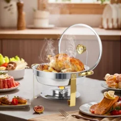 Chafing Dish Buffet , Buffet Servers And Warmers Set Of 2，Stainless Steel Buffet Chafers And Warmer Sets ，for Buffet With Lid Holder & Glass Lid -The Range Shop GUEST ad930182 fa58 478b 8895 bba38c75530b
