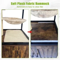 Cat Litter Box Enclosure, Hidden Litter Box Cabinet With Condo, Hammock, Scratching Mat & Post, Cat House With Storage Shelves & Wheels -The Range Shop GUEST ae5fa9dd 2366 4ccb 9f2e 1bd593fc7b5d