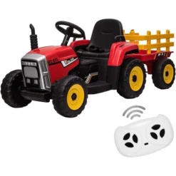 12V 25W Kids Powered Electric Tractor, Toddler Ride On Car W/Remote Control, LED Headlights, Gear Shift, MP3 Player USB Port For Kids 3-6 Years -The Range Shop GUEST b0553334 fe4d 4d32 b67e fd7fae464eab