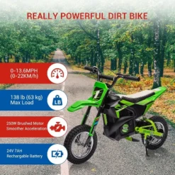 24V Kids Electric Off-Road Motorcycle 250W Motor Air-Filled Tires Metal Suspension Max 22KM/H 139LBS Load For Ages 6+ Riding Toy -The Range Shop GUEST b114d799 fd21 46f0 9bb5 19053cc0cf8c
