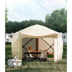 Pop-Up Screen Tent Gazebo, Pentagonal Camping Tent With 5 Sided Canopy Shelter And Made From 210 D Oxford Fabric For Patio, Backyard, And Lawn 13 Pop-Up Screen Tent Gazebo, Pentagonal Camping Tent With 5 Sided Canopy Shelter And Made From 210 D Oxford Fabric For Patio, Backyard, And Lawn -The Range Shop GUEST b1494ea6 df38 4927 a1f7 a422079bda87