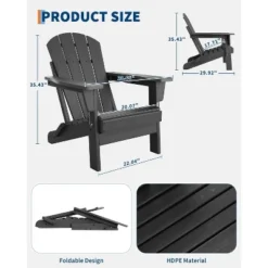 Folding Adirondack Chairs With Ergonomic Extended Backrest, Weather-Resistant HDPE Fire Pit Chairs, Outdoor Lounger For Patio, Garden & Lawn -The Range Shop GUEST b18a7e55 8129 41cf ac2b 3a1997bbb521