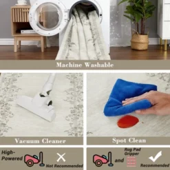 Washable Farmhouse Floral Print Living Room Rugs, Soft Non Slip Modern Bedroom Carpet, Ultra Thin Vintage Floor Rug For Home Office -The Range Shop GUEST b27e2987 7606 4be3 a922 56d941d6a023