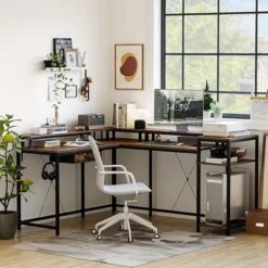 68 Inch Gaming Desk, With Power Outlets And Monitor, Corner Computer Desk, Home Office Desk, For Home, Office, Living Room -The Range Shop GUEST b3b6b619 b620 400e 94e9 3eb86ce89dfe