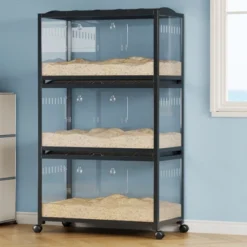 Small Animal Cage With Plastic And Metal Mouse Cage, Wheels For Easy Mobility, Large Habitat, Easy To Assemble, Suitable For Dwarf Syrian Hamsters -The Range Shop GUEST b4384bd2 11dd 4fc6 81d6 0de8358b00e9