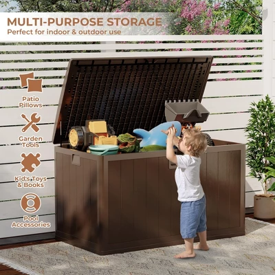 130 Gallon Outdoor Waterproof Storage Box - Lockable, Deck Storage, Package Delivery Secure, Patio Furniture Storage, Garden Tools Organizer 6 130 Gallon Outdoor Waterproof Storage Box - Lockable, Deck Storage, Package Delivery Secure, Patio Furniture Storage, Garden Tools Organizer - Image 6