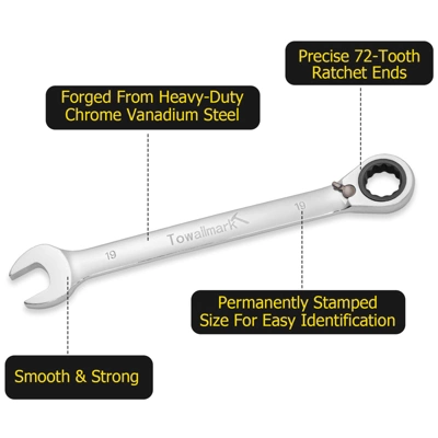 Reversible Ratcheting Wrench Set With Roll Pouch - Combination Metric Sizes For Professional Mechanics 1 Reversible Ratcheting Wrench Set With Roll Pouch - Combination Metric Sizes For Professional Mechanics