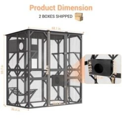 70'' Large Walk-in Catio Outdoor Cat Enclosure With Window, 4 Jumping Platforms & 2 Resting Box -The Range Shop GUEST b8114df8 c063 4a83 b790 eae210f2749d