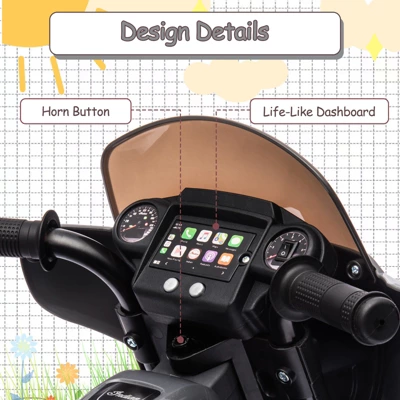 6V Electric Dirt Bike For Kids, Powered Riding Toys W/Grip Handleader, Kids Ride On Motorcycle Toys W/USB, AUX, Music, Headlight For Toddlers 2-10 4 6V Electric Dirt Bike For Kids, Powered Riding Toys W/Grip Handleader, Kids Ride On Motorcycle Toys W/USB, AUX, Music, Headlight For Toddlers 2-10 - Image 4