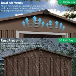 10X10 FT Outdoor Storage Shed, Galvanized Steel Storage Shed, Steel Sliding Doors, Weather Resistant, Garden Tool Shed With Lockable Door -The Range Shop GUEST b9167950 069a 4c7c b7b2 2f4378256585