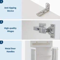 DobleePy 62" Pantry Cabinet With 1 Drawer, 2 Cabinets & 3 Adjustable Open Shelves, Tall Freestanding Storage Organizer For Kitchen & Dining Room -The Range Shop GUEST b93b9ae4 a652 4940 b984 f6ebee58fd72