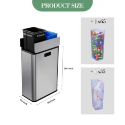 15-Gallon Dual Trash Can, Step-On Pedal Kitchen Trash Bin With Butterfly Lid, Removable Inner Bucket -The Range Shop GUEST ba3308f0 fcc4 427b 8678 dd62d1b40874
