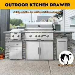 Outdoor Kitchen Drawers, Chest Of Drawers, Stainless Steel BBQ Drawer, Built-in Drawer For Outdoor Kitchen BBQ Islands, Fully Assembled
