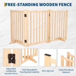 Wooden Freestanding Dog Gate, Folding Wooden Gates For Dogs Indoor For Doorways Stairs , Panel Dog Gate With No-Slip Mat 11 Wooden Freestanding Dog Gate, Folding Wooden Gates For Dogs Indoor For Doorways Stairs , Panel Dog Gate With No-Slip Mat -The Range Shop GUEST bbef3e6e b568 49df b80f d23caa99f3de