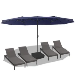15 FT Extra Large Patio Umbrella W/ Base, Double-Sided Umbrella With Crank Handle, Outdoor UVProtective Pool Umbrella For Garden, Backyard, Poolside -The Range Shop GUEST bc047fc0 630c 46ff 89a7 6d0b215bf2f9