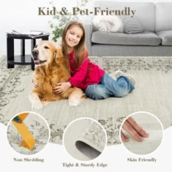 Washable Farmhouse Floral Print Living Room Rugs, Soft Non Slip Modern Bedroom Carpet, Ultra Thin Vintage Floor Rug For Home Office -The Range Shop GUEST bc571b45 154b 4f3c 8b62 836990d712e7