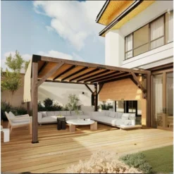 12x14 FT Wood Pergola With Retractable Shade Canopy, Wood Gazebo, Solid Structure, Durable Outdoor Pergola For Patio, Backyard, Deck, Garden -The Range Shop GUEST bcb2050c de85 4908 9bfa 9a3fd89a3cc1