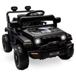 Ride On Truck For Kids, 12V Battery Powered Toy Car With Remote Control, Spring Suspension, LED Headlight And Music, Toddler Electric Vehicles For 3+
