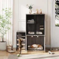 Cat Litter Box Enclosure, Double Cat House With Storage, Enclosed Litter Box Furniture With Ladder -The Range Shop GUEST bf0023ee b8bd 4b65 a43c 2c9810631b69