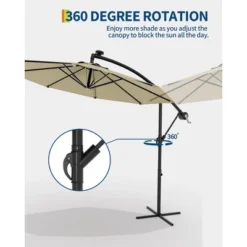 10FT Cantilever Umbrella, Base Included - For 2-6 People, 360-Degree Rotation & Infinite Tilt, Fade-Resistant Canopy For Deck Pool Garden Backyard -The Range Shop GUEST bf4aca01 7376 4fb3 8506 a2258c95748d