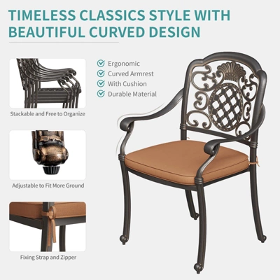 7 Piece Patio Furniture Dining Set, All-Weather Outdoor Table And Chairs For 6, Includes 4 Dining Chair & 2 Swivel Chairs & 60'' Rectangular Table 1 7 Piece Patio Furniture Dining Set, All-Weather Outdoor Table And Chairs For 6, Includes 4 Dining Chair & 2 Swivel Chairs & 60'' Rectangular Table