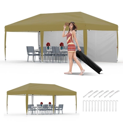 10x20 Heavy Duty Pop Up Canopy Tent With 2 Sidewalls, Outdoor Party, Market Stall, Camping, UV Protection, Waterproof, Roller Bag, 4 Weight Bags 10 10x20 Heavy Duty Pop Up Canopy Tent With 2 Sidewalls, Outdoor Party, Market Stall, Camping, UV Protection, Waterproof, Roller Bag, 4 Weight Bags - Image 10