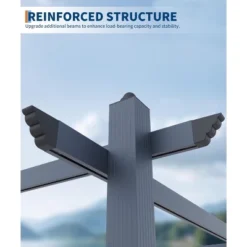 10x10 Ft Retractable Outdoor Pergola With Canopy, Upgraded Wood-Grain Aluminum Pergola, UV-Resistant Metal Shelter For Backyard, Patio, Porch 9 10x10 Ft Retractable Outdoor Pergola With Canopy, Upgraded Wood-Grain Aluminum Pergola, UV-Resistant Metal Shelter For Backyard, Patio, Porch -The Range Shop GUEST c27c9387 b818 4842 90c0 a4f3b97c828d