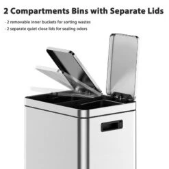 2 X 4 Gal Dual Trash Can, Hands-Free Trash Can With Soft Close Lid, Stainless Steel Garbage Can 12 2 X 4 Gal Dual Trash Can, Hands-Free Trash Can With Soft Close Lid, Stainless Steel Garbage Can -The Range Shop GUEST c353e5fe b213 4719 8592 e953e0516f60