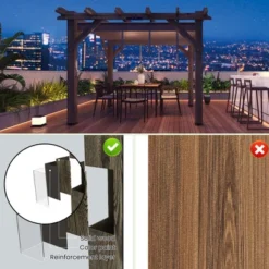 10'X 10' Cedar Wood Pergola, Retractable Shade Canopy, Durable, Rot Resistant,Solid Structure, Patio Pergola For Backyard, Deck, Garden 10 10'X 10' Cedar Wood Pergola, Retractable Shade Canopy, Durable, Rot Resistant,Solid Structure, Patio Pergola For Backyard, Deck, Garden -The Range Shop GUEST c36af356 8af7 4491 800b 6fcc071fef1f